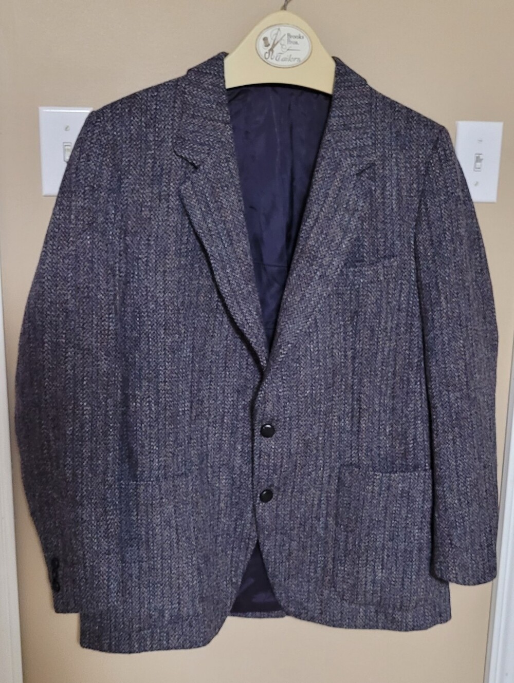 100% Wool Tweed Sport Coat - Textured Two-Button Blazer